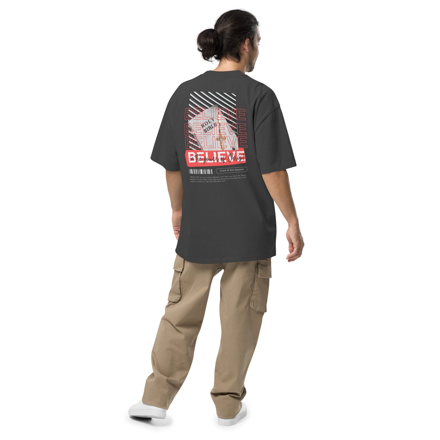 “Believe” oversized faded t-shirt
