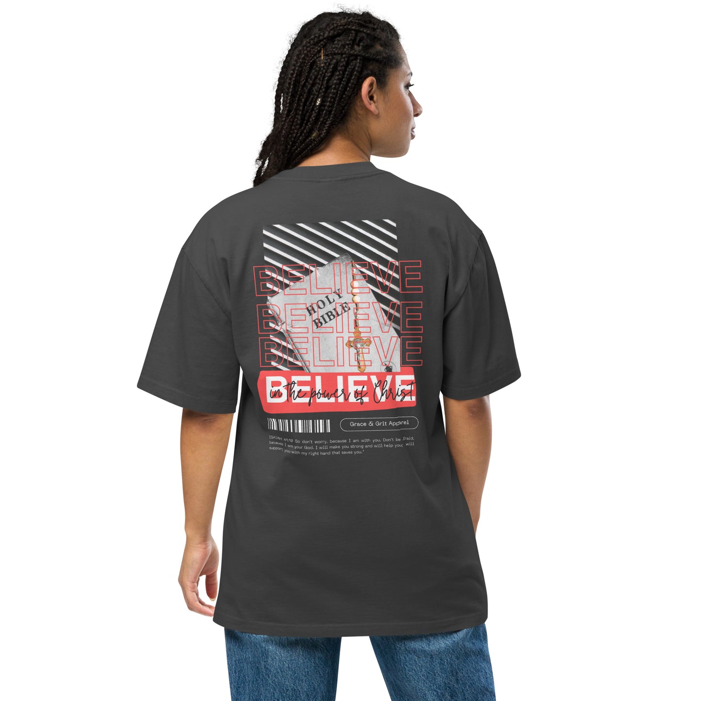 “Believe” oversized faded t-shirt
