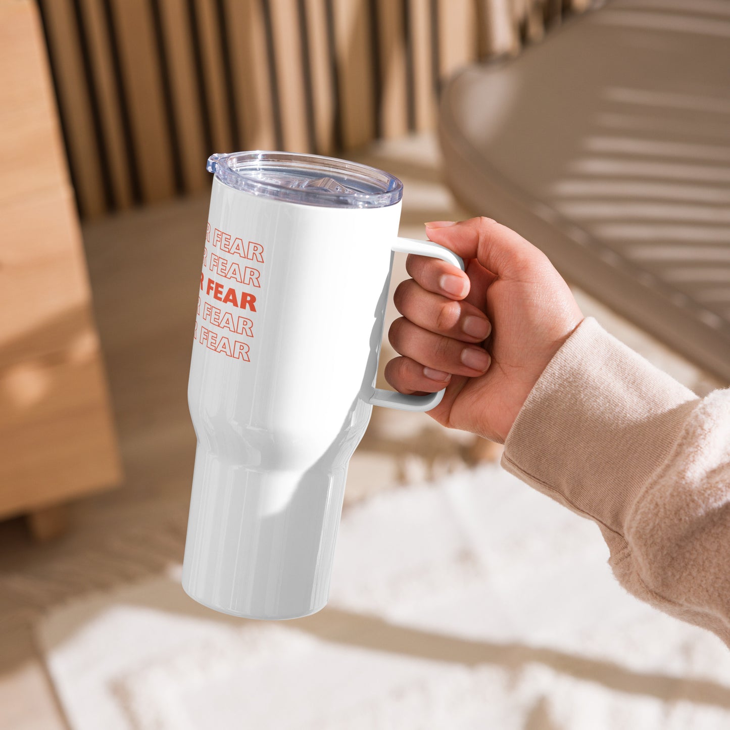 “Faith over Fear” travel mug
