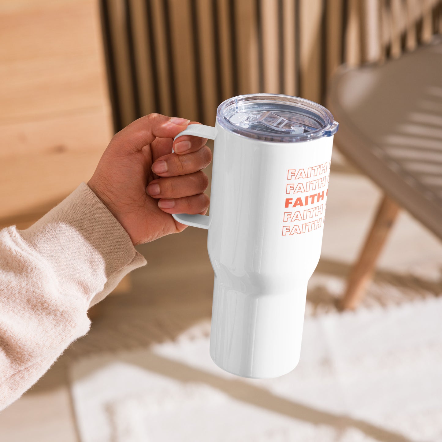 “Faith over Fear” travel mug